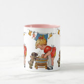 Vintages Niedliches Mädchen mit Hund: Nostalgisch Tasse (Zentrum)