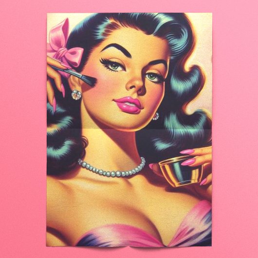 Vintages Niedliches Make-up Girl Seidenpapier