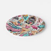 Vintages Niedliches Muster der 50er Jahre Pappteller (Schrägansicht)