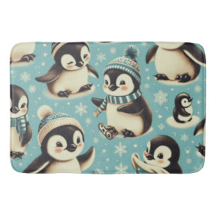 Vintages Niedliches Pinguin-Muster Badematte