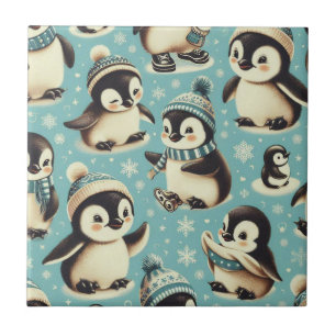 Vintages Niedliches Pinguin-Muster Fliese