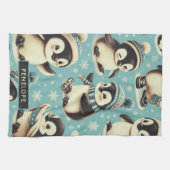 Vintages Niedliches Pinguin-Muster Geschirrtuch (Horizontal)