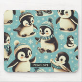 Vintages Niedliches Pinguin-Muster Mousepad (Vorne)