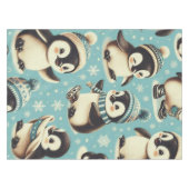 Vintages Niedliches Pinguin-Muster Tischdecke (Vorderseite (Horizontal))