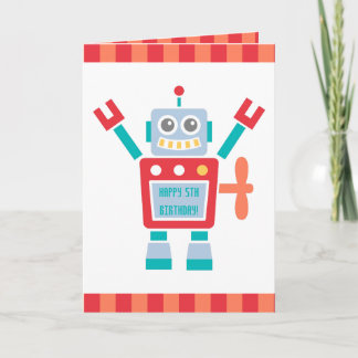 Vintages niedliches Roboter-Spielzeug-alles Gute Karte