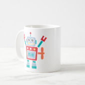 Vintages niedliches Roboter-Spielzeug für Kinder Kaffeetasse (Vorderseite Links)