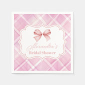 Vintages Niedliches Rosa-Bow-Brautparty Serviette (Vorderseite)