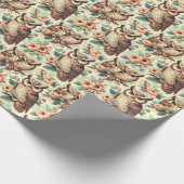 Vintages Niedliches Schälmuster Geschenkpapier (Ecke)