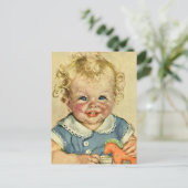 Vintages Niedliches skandinavisches Kind mit Curle Postkarte (Stehend Vorderseite)