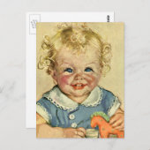 Vintages Niedliches skandinavisches Kind mit Curle Postkarte (Vorne/Hinten)