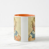 Vintages Niedliches skandinavisches Kind mit Curle Tasse (Zentrum)