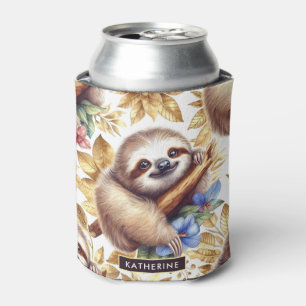 Vintages Niedliches Sloth-Muster Dosenkühler