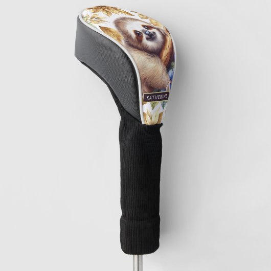 Vintages Niedliches Sloth-Muster Golf Headcover (angewinkelt)