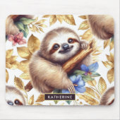 Vintages Niedliches Sloth-Muster Mousepad (Vorne)