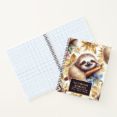 Vintages Niedliches Sloth-Muster Notizblock (Innenseite)