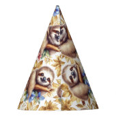 Vintages Niedliches Sloth-Muster Partyhütchen (Rückseite)