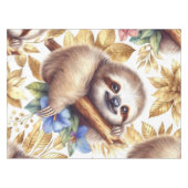 Vintages Niedliches Sloth-Muster Tischdecke (Vorderseite (Horizontal))