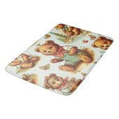 Vintages Niedliches Teddybärmuster Badematte (Schrägansicht)