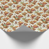 Vintages Niedliches Teddybärmuster Geschenkpapier (Ecke)