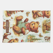 Vintages Niedliches Teddybärmuster Geschirrtuch (Horizontal)