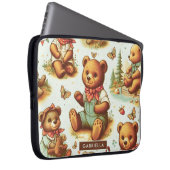 Vintages Niedliches Teddybärmuster Laptopschutzhülle (Vorne Rechts)