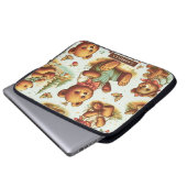 Vintages Niedliches Teddybärmuster Laptopschutzhülle (Vorne Knopf)