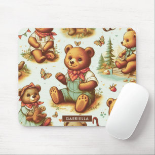 Vintages Niedliches Teddybärmuster Mousepad