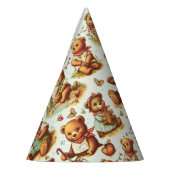Vintages Niedliches Teddybärmuster Partyhütchen (Links)
