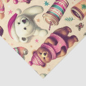 Vintages Niedliches Teddybärmuster Seidenpapier (Ausschnitt)