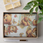 Vintages Niedliches Teddybärmuster Seidenpapier (Geschenk)