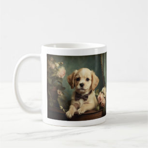 Vintages Niedliches Welpen-Portrait Kaffeetasse