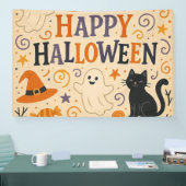 Vintages, niedliches whimsical Happy Halloween Banner (Messe)
