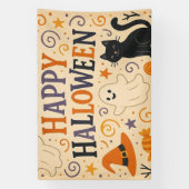 Vintages, niedliches whimsical Happy Halloween Banner (Vertikal)