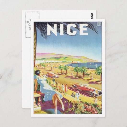 Vintages Nizza Frankreich Postkarte (Vorne/Hinten)