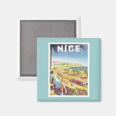 Vintages Nizza Magnet (Vorderseite/Rückseite)