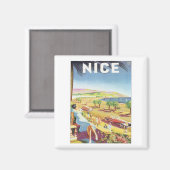 Vintages Nizza Magnet (Vorderseite/Rückseite)