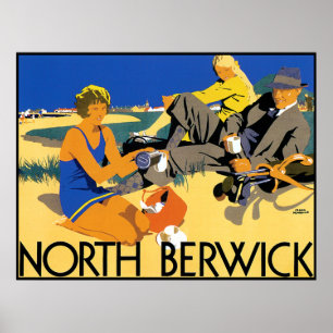 Vintages NordBerwick Strand-Plakat Poster