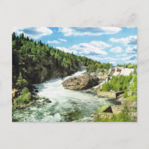 Vintages Norwegen, Lachssprung Postkarte