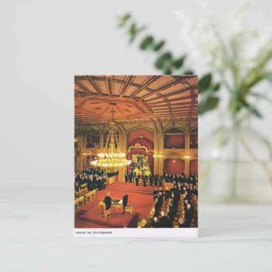 Vintages Norwegen, Oslo, Parlament Postkarte (Stehend Vorderseite)