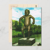 Vintages Norwegen, Oslo, Skulptur-Park Postkarte (Vorne/Hinten)