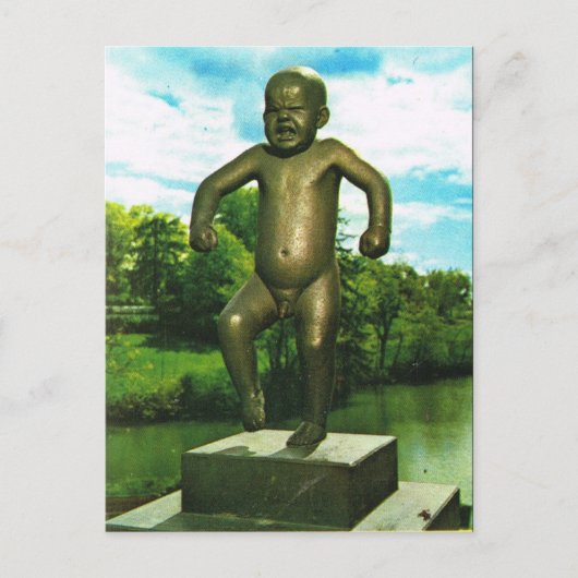 Vintages Norwegen, Oslo, Skulptur-Park Postkarte (Vorderseite)