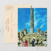 Vintages Norwegen, Oslo, Skulpturenpark Postkarte (Vorne/Hinten)