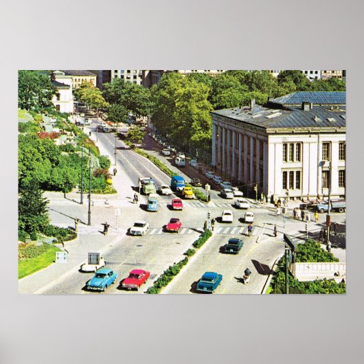 Vintages Norwegen, Oslo Stadtzentrum Poster (Vorne)