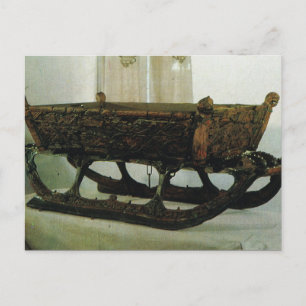 Vintages Norwegen, Oslo, Traditioneller Schlitten Postkarte