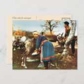 Vintages Norwegen, Rentiere Postkarte (Vorne/Hinten)