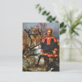 Vintages Norwegen, Sami und seine Rentiere Postkarte (Stehend Vorderseite)