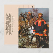 Vintages Norwegen, Sami und seine Rentiere Postkarte (Vorne/Hinten)