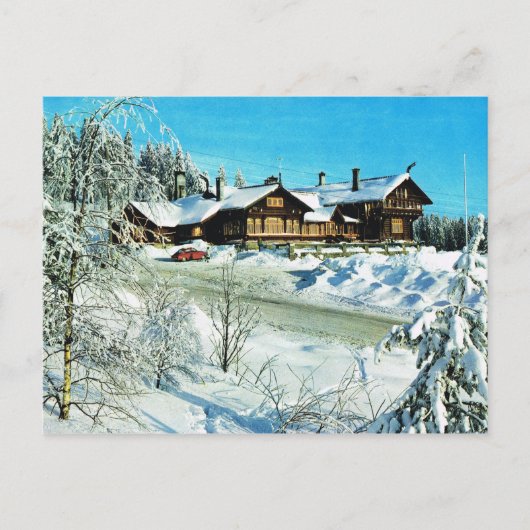 Vintages Norwegen, Schnee im Wintergebirge Postkarte (Vorderseite)