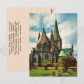 Vintages Norwegen, Trondheim-Dom Postkarte (Vorne/Hinten)