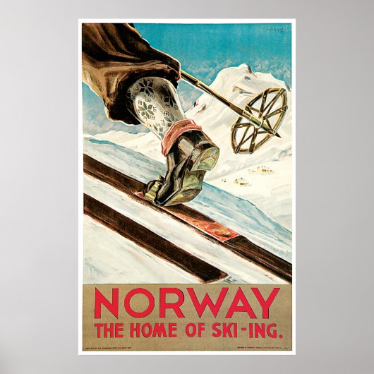 Vintages norwegisches Langlaufposter Poster (Vorne)